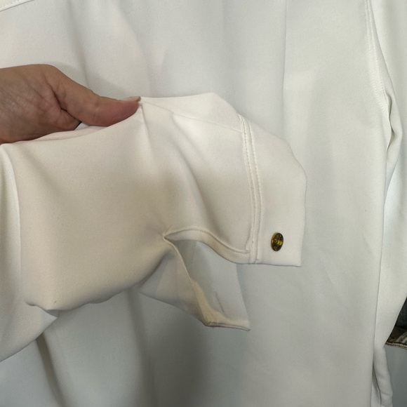 Nine West White Boxy Blouse with Mandarin Collar - Picture 6 of 6